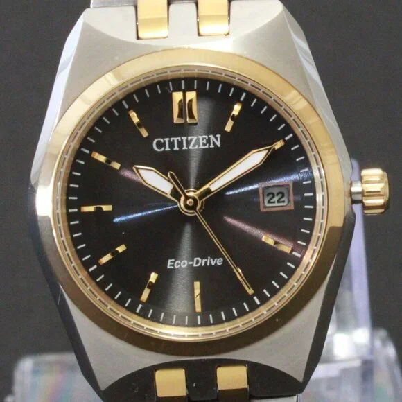 Citizen Eco Drive Ladies Corso Two Tone Black Dial 28mm